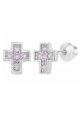 lovely itsy-bitsy dainty baby cross earrings